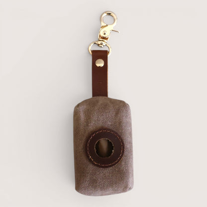 Waxed Canvas & Leather Poop Bag Holder