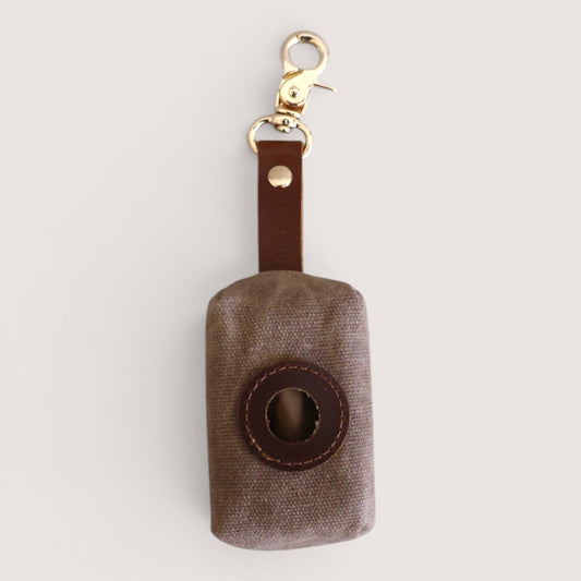 Waxed Canvas & Leather Poop Bag Holder