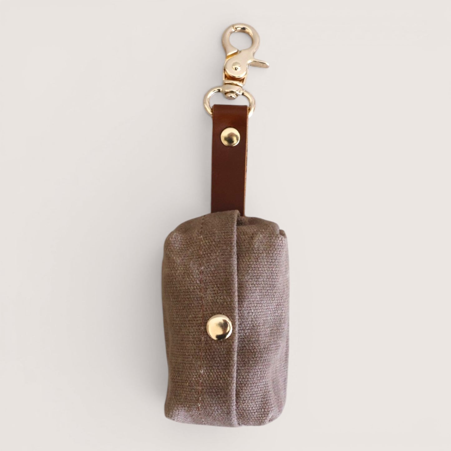 Waxed Canvas & Leather Poop Bag Holder