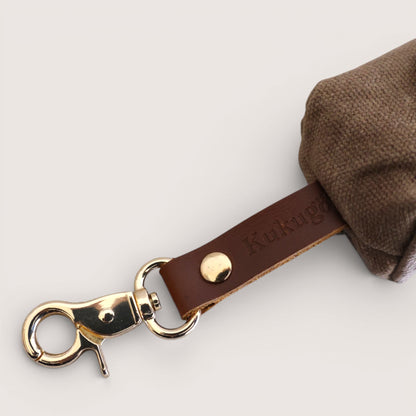 Waxed Canvas & Leather Poop Bag Holder