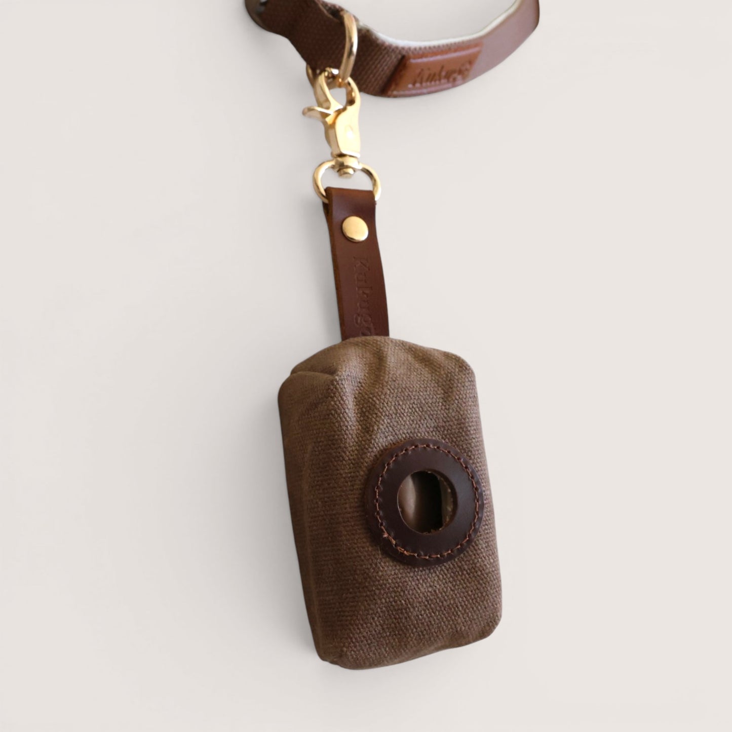 Waxed Canvas & Leather Poop Bag Holder