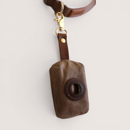 Waxed Canvas & Leather Poop Bag Holder