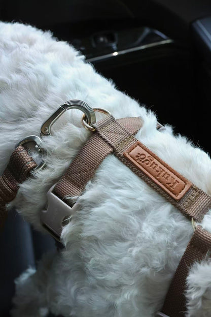 Kuku Brown Adjustable Dog Car Seat Belt
