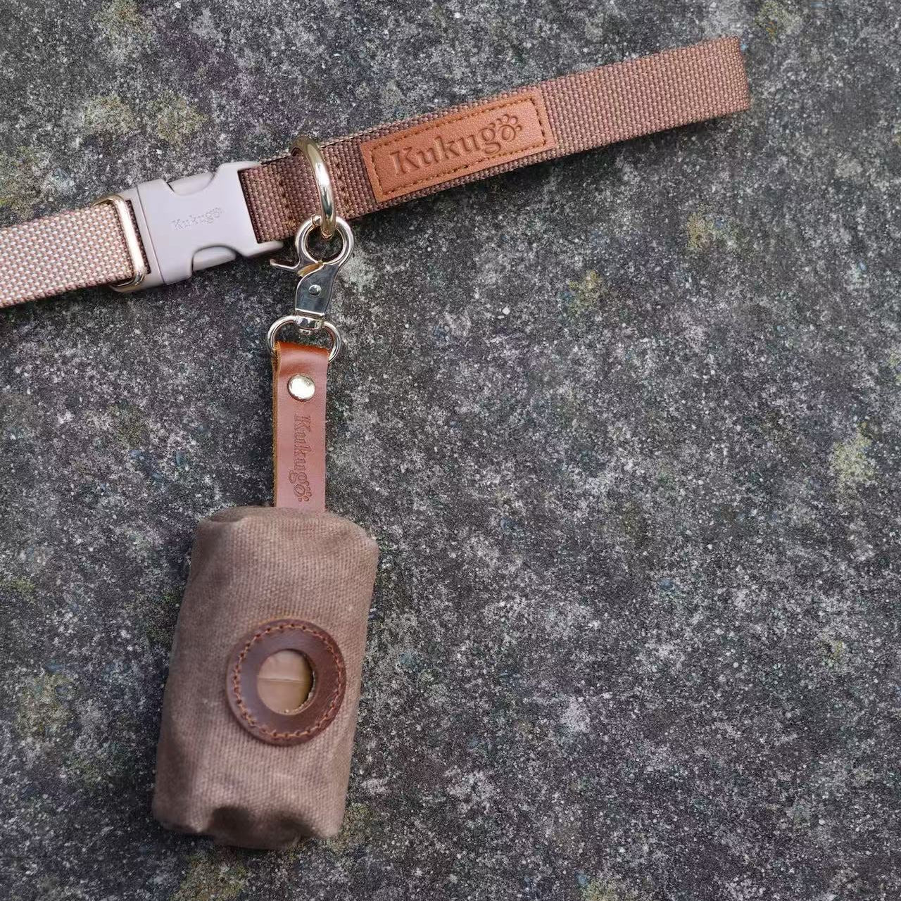 Waxed Canvas & Leather Poop Bag Holder