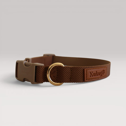 Kuku Brown Nylon Rope Dog Collar