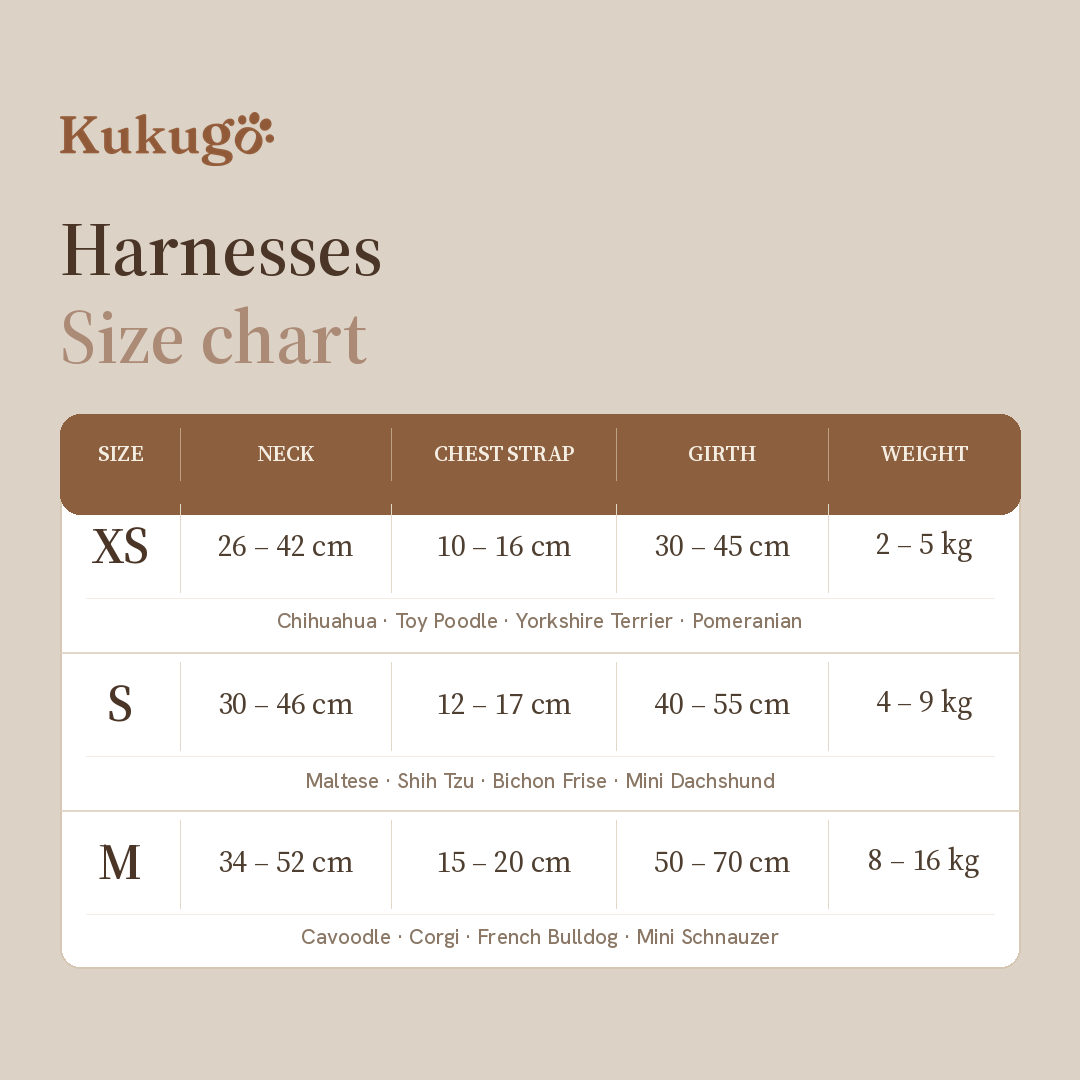 Kuku Brown Nylon Webbing Y-Shaped Dog Harness