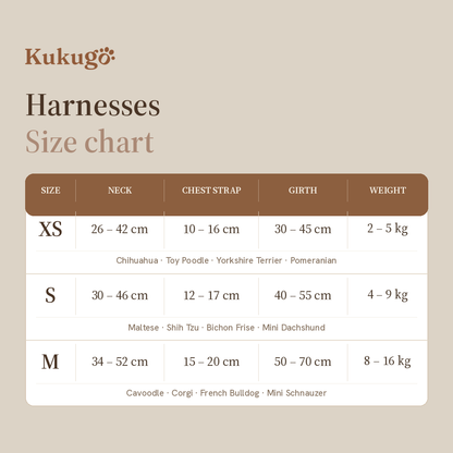 Kuku Brown Nylon Webbing Y-Shaped Dog Harness