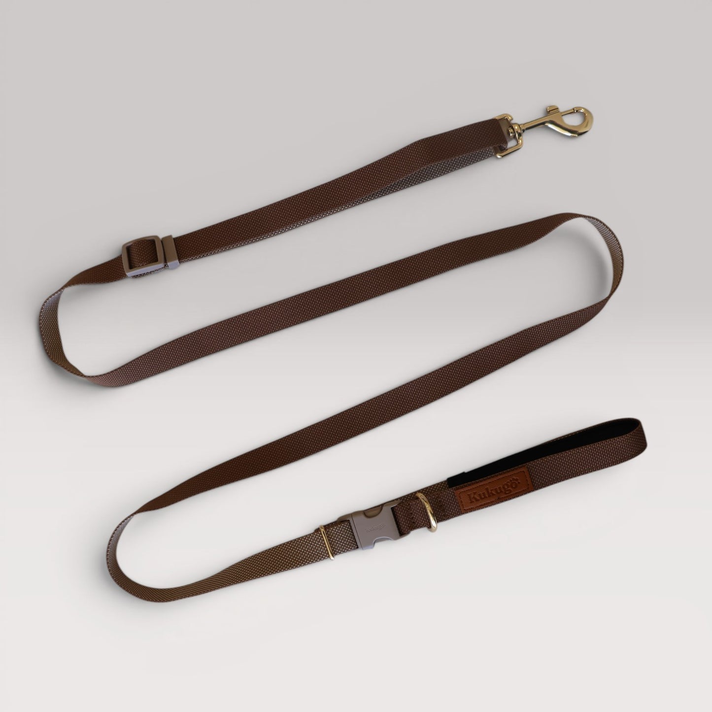 Kuku Brown Nylon Rope Hands-Free Dog Leash