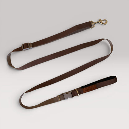Kuku Brown Nylon Rope Hands-Free Dog Leash