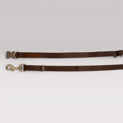 Kuku Brown Nylon Rope Hands-Free Dog Leash