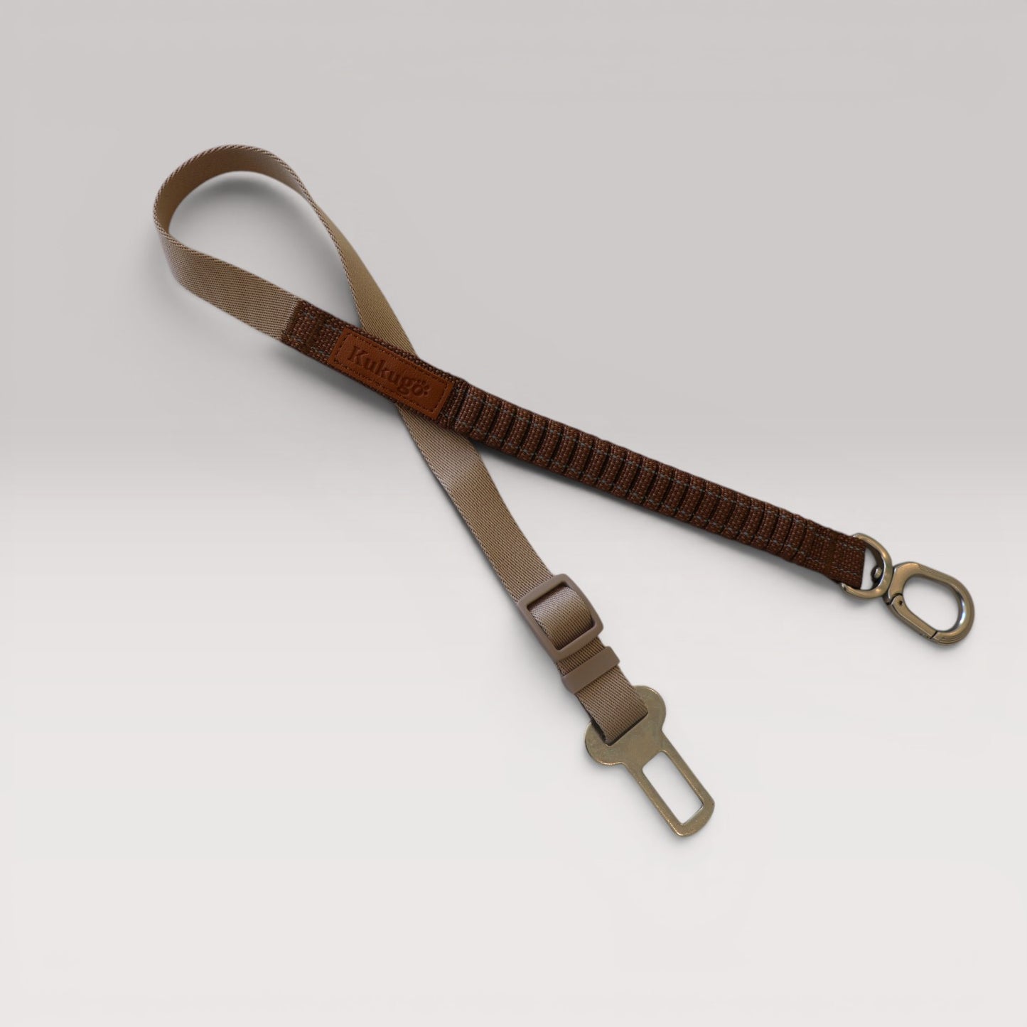 Kuku Brown Adjustable Dog Car Seat Belt
